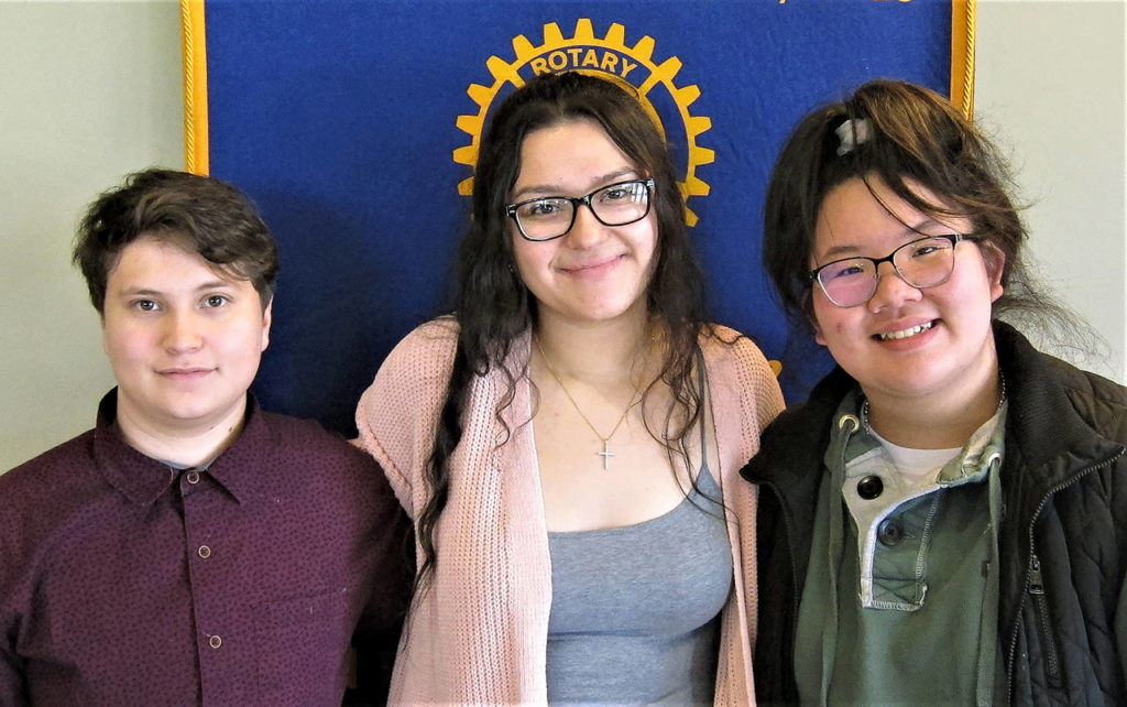 The Rotary Club of Everett students of the month are (from left): Rory Maxwell, Alaska Luna and Nattapon Oonlamom. (The Rotary Club of Everett)
The Rotary Club of Everett students of the month, from left to right: Rory Maxwell, Alaska Luna and Nattapon Oonlamom. (The Rotary Club of Everett)
