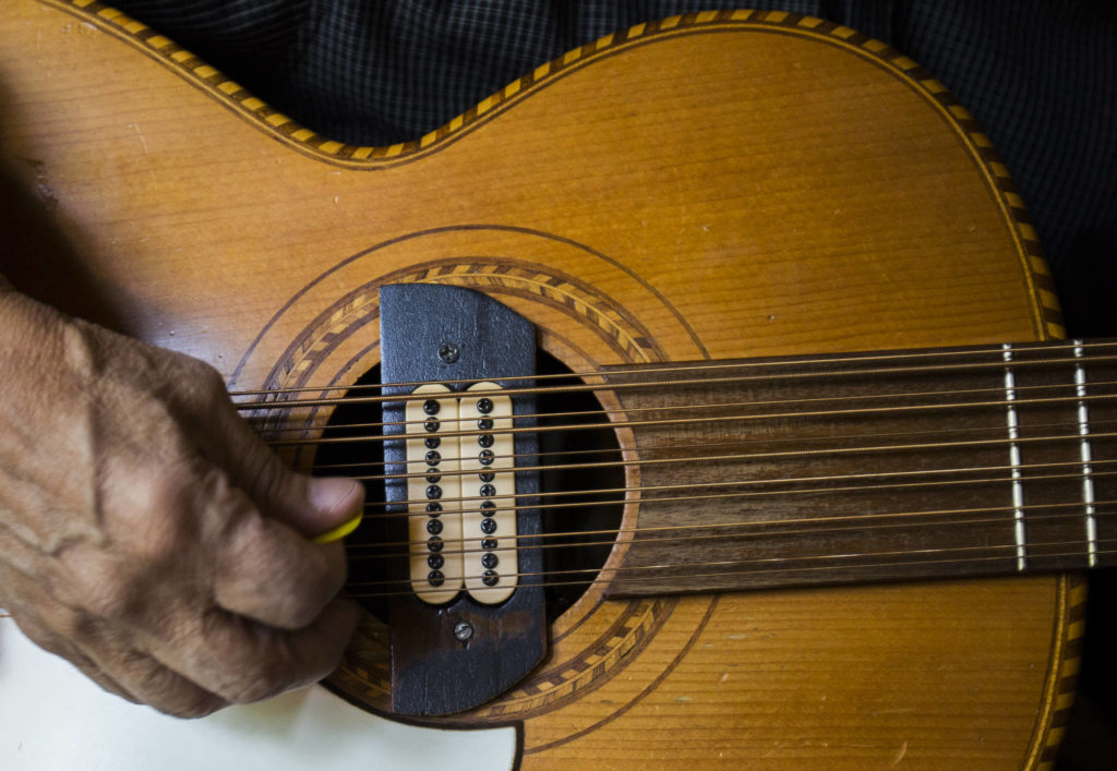 Barco’s parents, who were migrant farmworkers, gave him his first guitar when he was very young. (Olivia Vanni / The Herald)
Barco’s parents, who were migrant farmworkers, gave him his first guitar when he was very young. (Olivia Vanni / The Herald)
