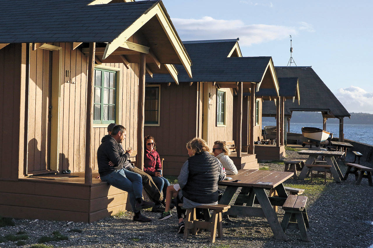 Cama Beach Historical Park on Camano Island boasts 33 waterfront cabins. All are heated and are equipped with a small refrigerator, microwave and coffee pot. (Kevin Clark / The Herald)