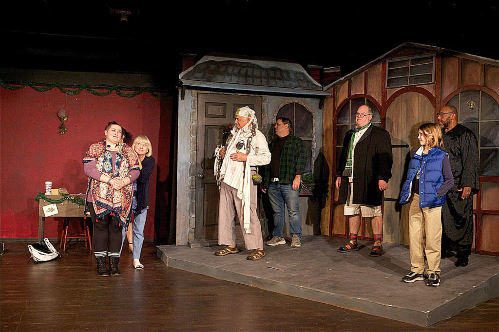 “Inspecting Carol” follows a struggling theater’s clumsy production of “A Christmas Carol.” (James Sipes)
