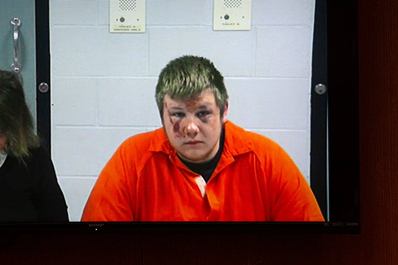 Phillip Z. Cowles, 17, appears in Clallam County Superior Court on Monday accused of shooting and killing 19-year-old Tristen LeeShawn James Pisani. (Jesse Major / Peninsula Daily News)