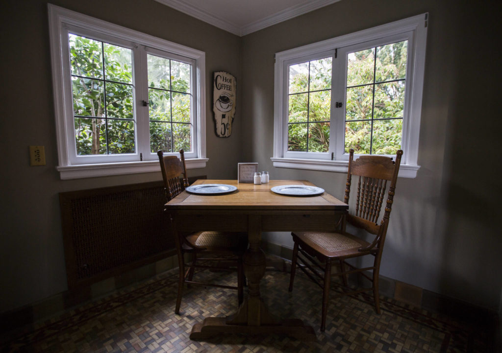 A dining nook in the 604 Main Street VRBO in Monroe. (Olivia Vanni / The Herald)
