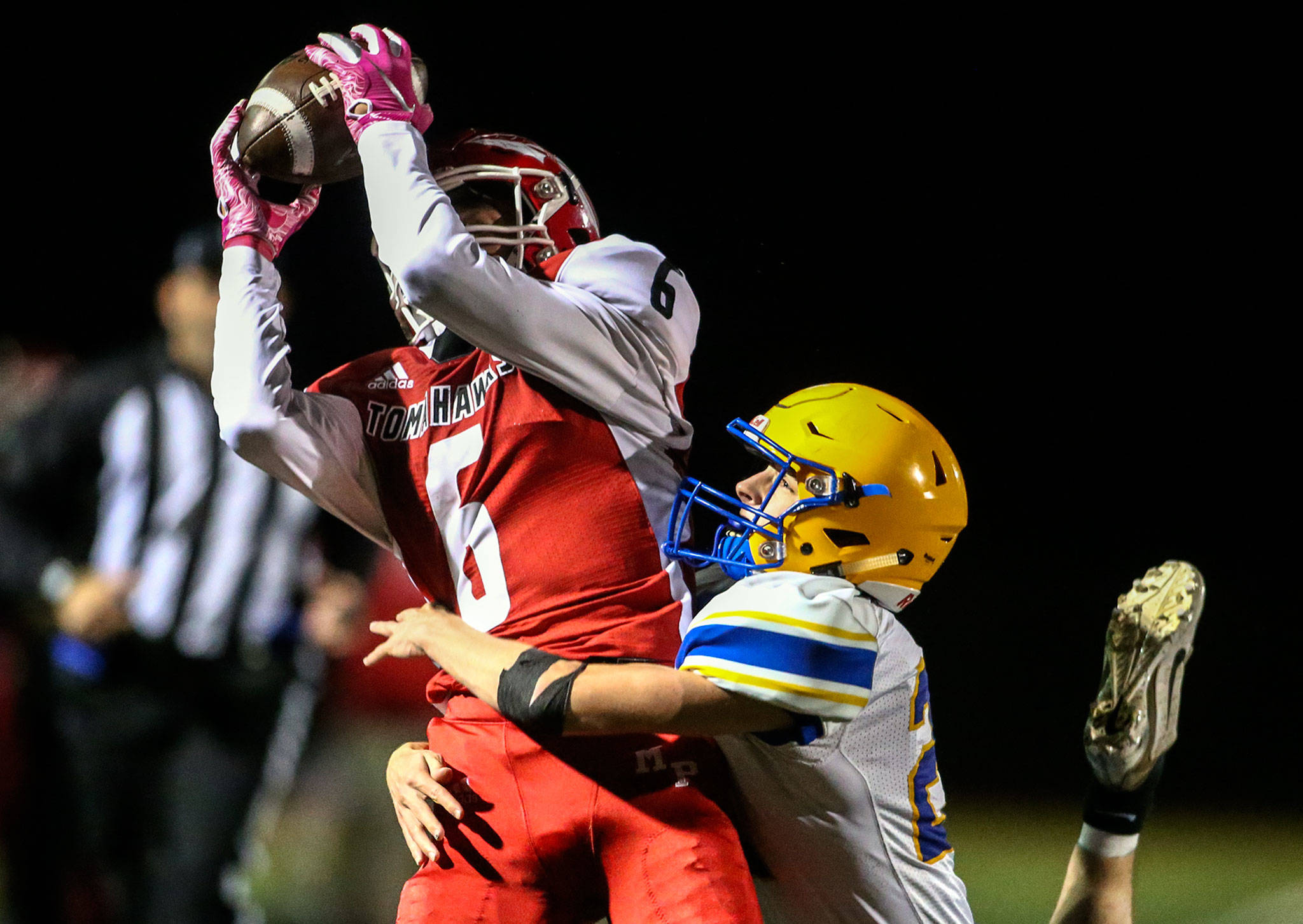 Dillon Kuk was a multi-threat playmaker for Marysville Pilchuck. (Kevin Clark / The Herald)