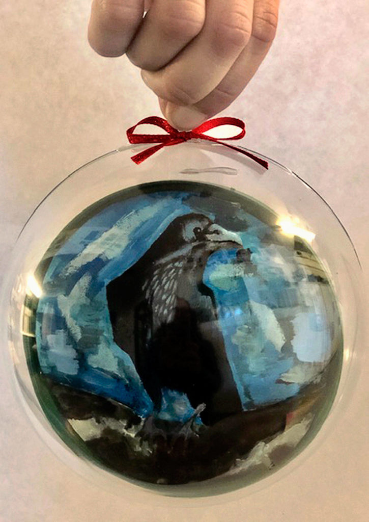 This acrylic painting was created by an art student at Cavelero Mid High School. It’s inside an ornament that is now part of the National Christmas Tree display in Washington, D.C. (Courtesy Lake Stevens School District)
