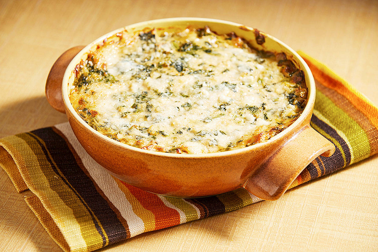 Bubbling-hot crab-spinach dip will warm up any Christmas party