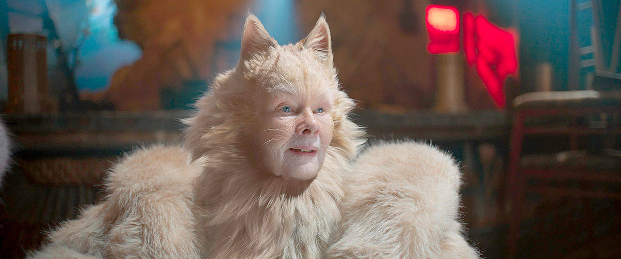 Judi Dench’s regal presence lends some gravity to the film version of “Cats.” (Universal Pictures)