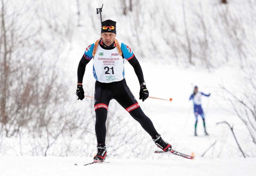 The Stevens Pass Nordic Center attracts serious winter-sports athletes, such as biathlon racer Dave Anana. (Jennifer Buchanan/Herald file)
