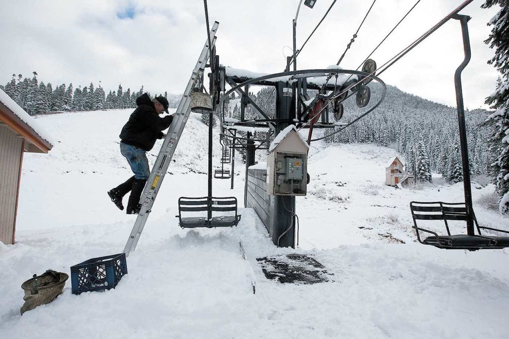 Stevens Pass, which opened Wednesday for the season, averages 460 inches of snowfall per year. (Ian Terry/Herald file)
