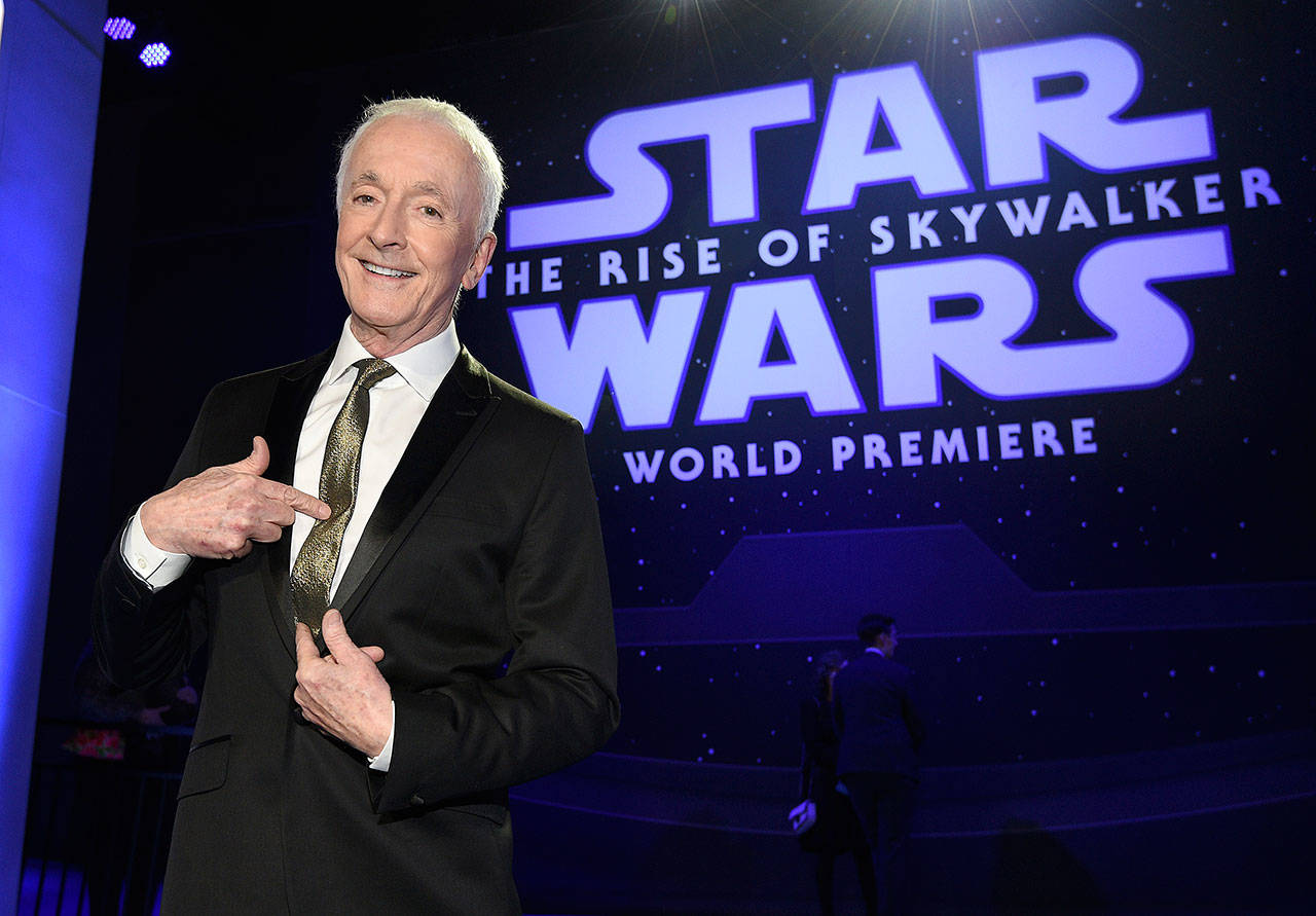 Anthony Daniels arrives at the world premiere of Star Wars: The Rise of Skywalker in Los Angeles. He says he thinks this is his last appearance as fussy robot C-3PO. (Associated Press)