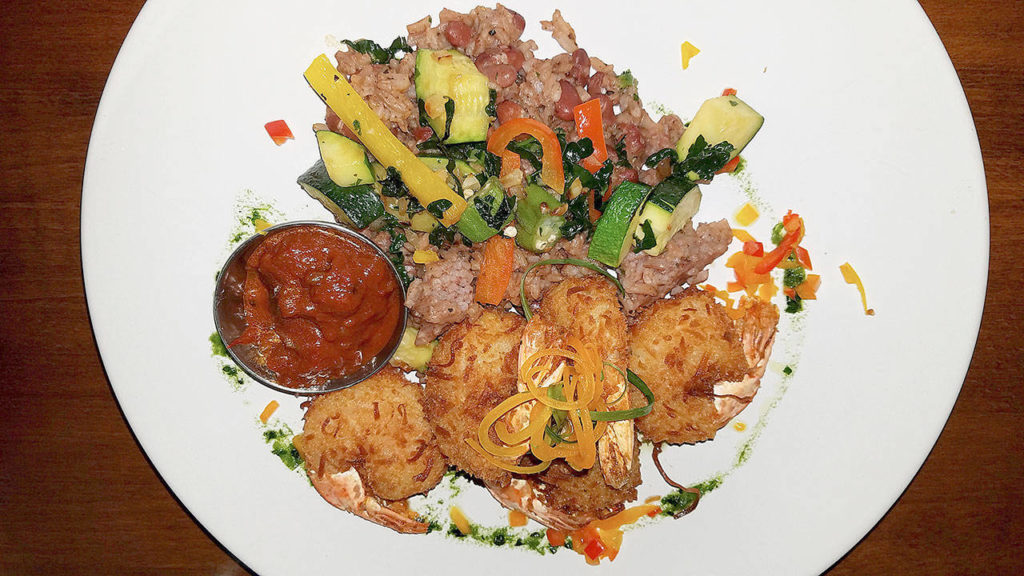 Coconut prawns are served with mango habanero chutney. The prawns are flash fried and cooked in the oven. Sharon Salyer / The Herald
