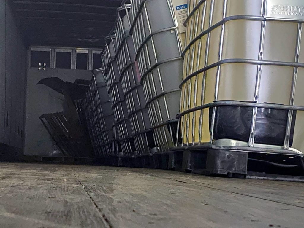 The Washington Department of Ecology was involved in the cleanup of a spill of corrosive material that resulted from the overturned truck trailer near SR 527 on Friday night. (Washington Department of Ecology)
