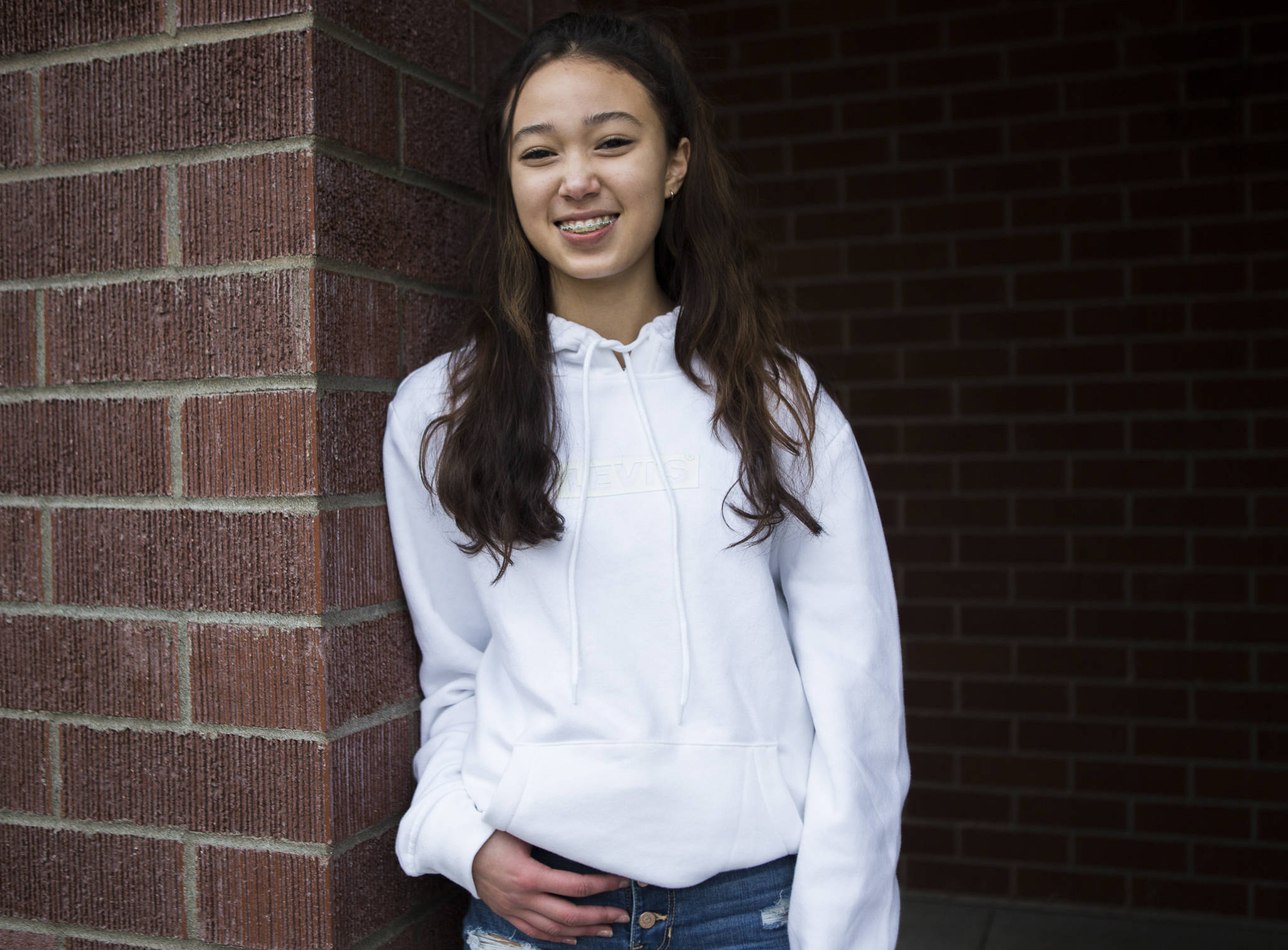 Kaylee Meyers, 14, an Edmonds-Woodway High School freshman, was among six high schools students statewide selected to join the Washington delegation to Dharamsala, India, in November for the Compassion 2020 program with Lt. Gov. Cyrus Habib, business leaders, educators and other industry professionals to meet the Dalai Lama.                                (Olivia Vanni / The Herald)