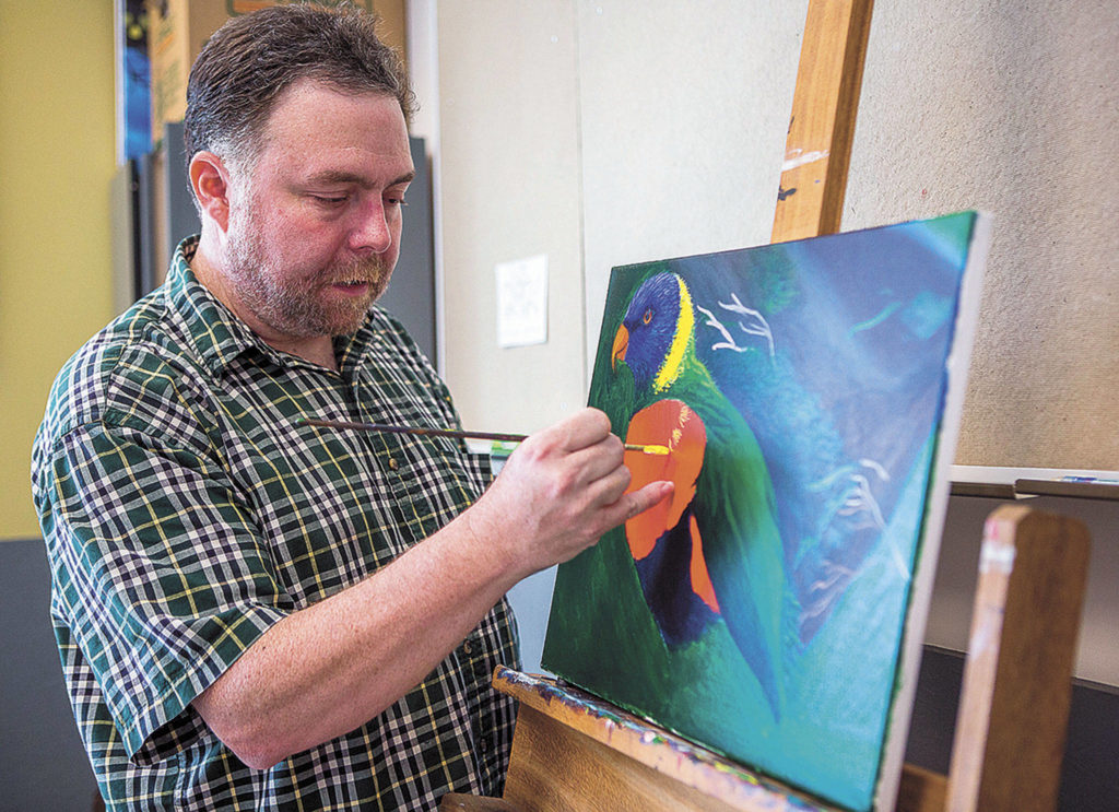 Pete Barth teaches his students basic art techniques so they have the tools to create on their own. (Olivia Vanni / The Herald)
