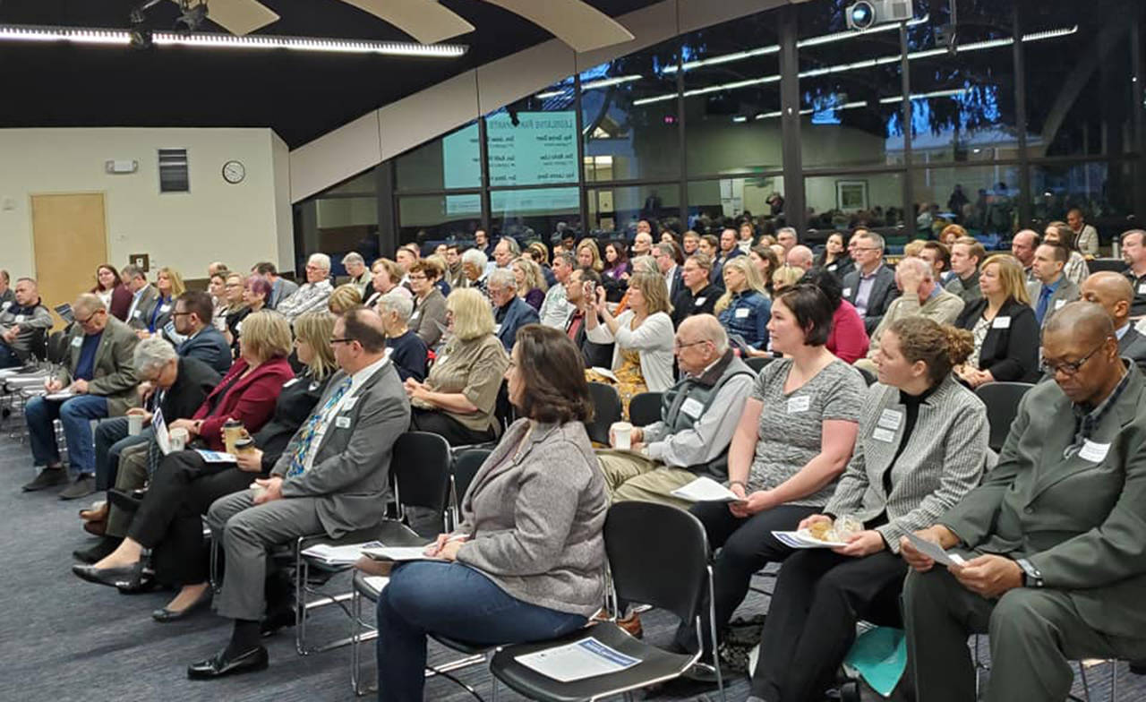 Civic officials, community leaders and business owners converged at the 2020 legislative kick-off at the Jackson Center at Everett Community College on Friday. (Economic Alliance Snohomish County)