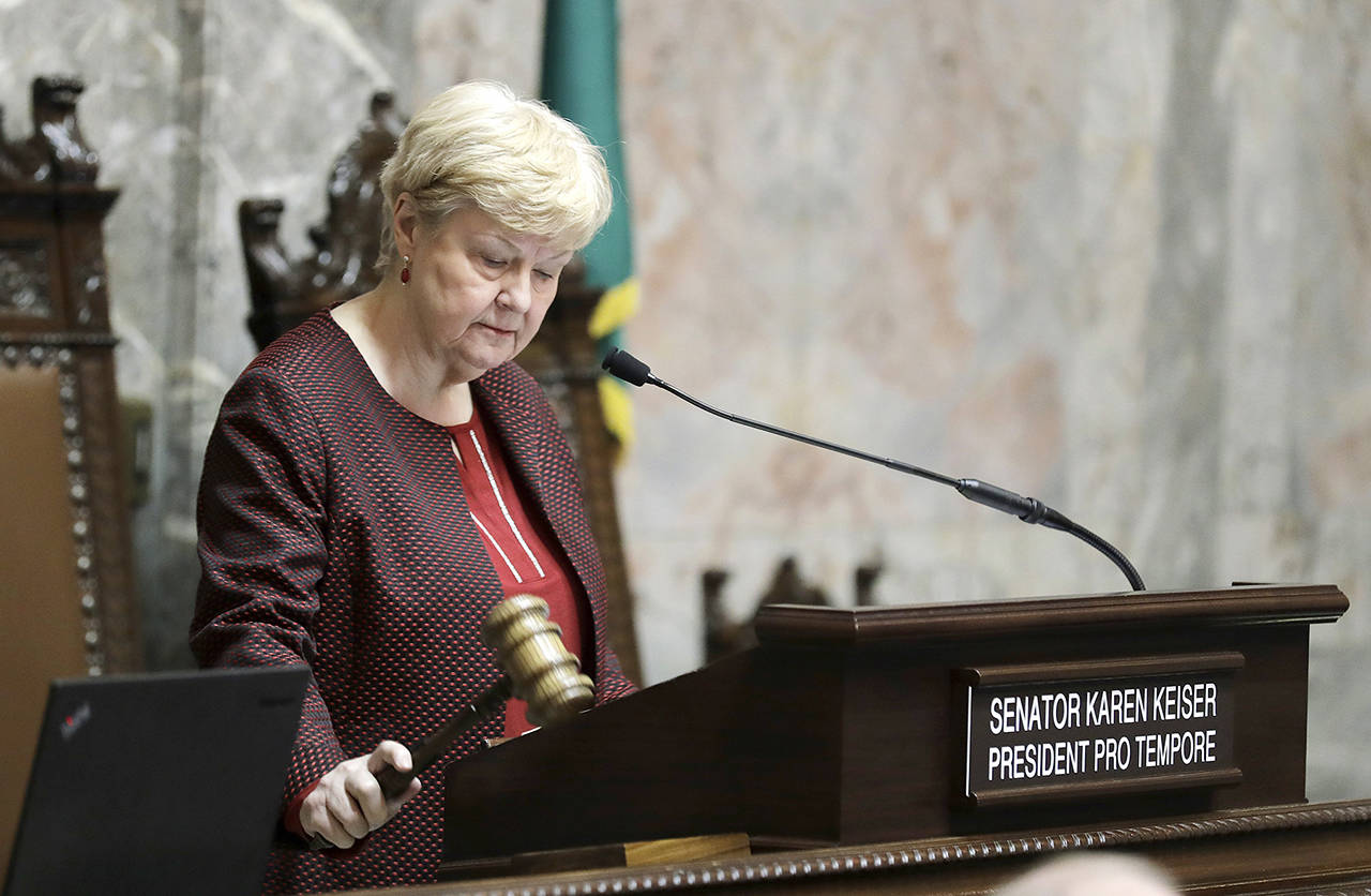 Sen. Karen Keiser, D-Des Moines, is seen here in the Washington Senate on Feb. 15, 2019, in Olympia. She said will introduce legislation that would cap insulin costs at $100 a month. (AP Photo/Ted S. Warren, file)