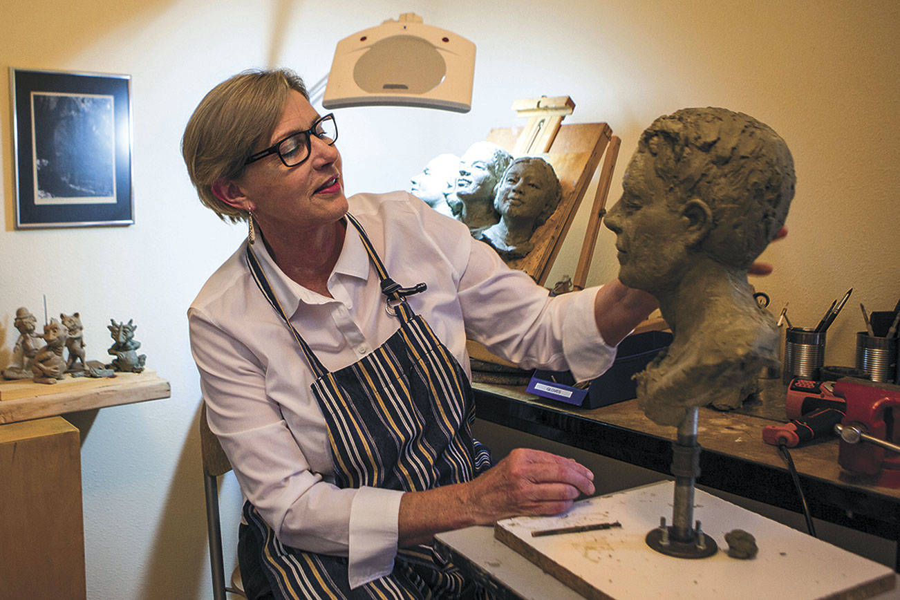 She does her sculpting from a studio in the Granite Falls outback