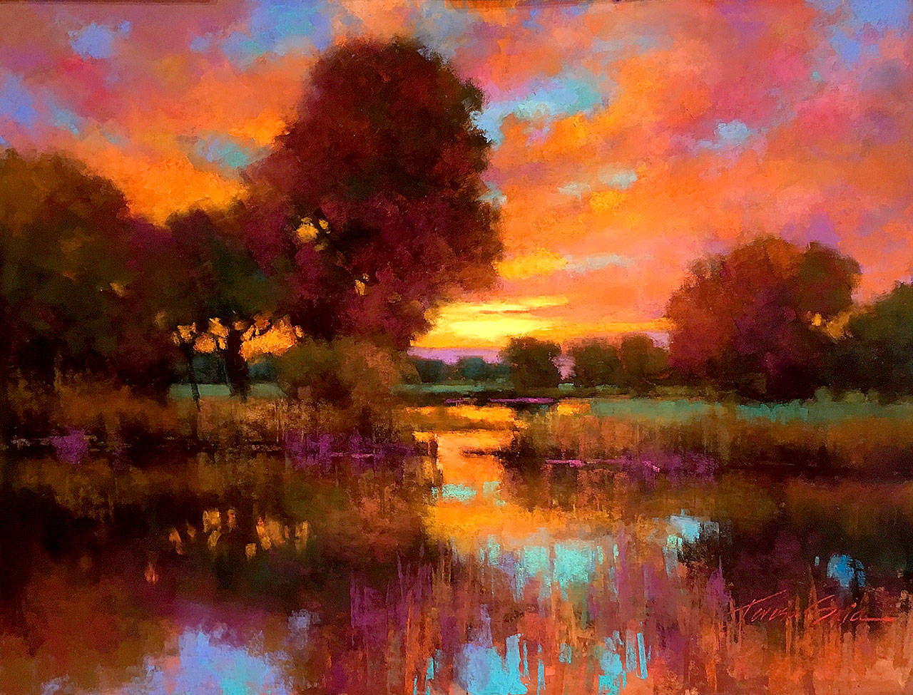 “Evening Color” by Teresa Saian is part of the exhibit “Winter Group Show” at the Rob Schouten Gallery in Langley.