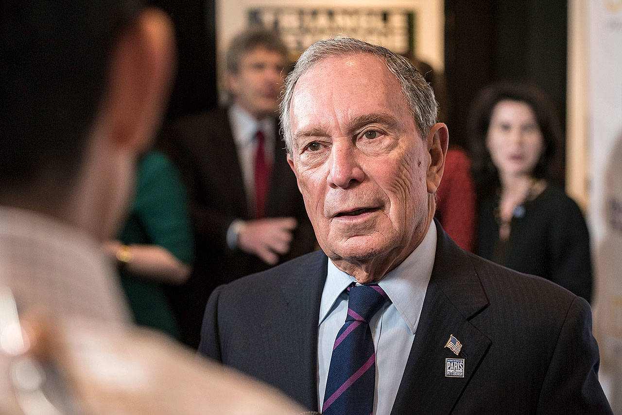 Michael Bloomberg’s charity, Bloomberg Philanthropies, helped produce “Paris to Pittsburgh,” a 2018 documentary about climate change. Sno-King Meaningful Movies is showing the film on Jan. 11 in Edmonds. (Associated Press)