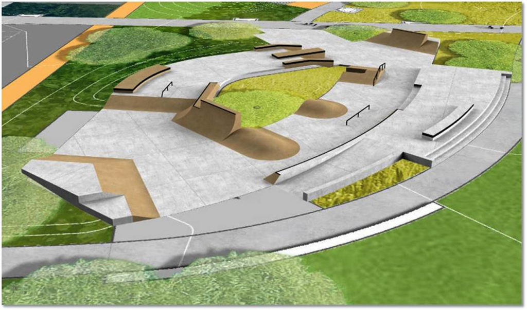 The facility’s skate park was designed with help from local skaters and scooterers. (City of Edmonds)
