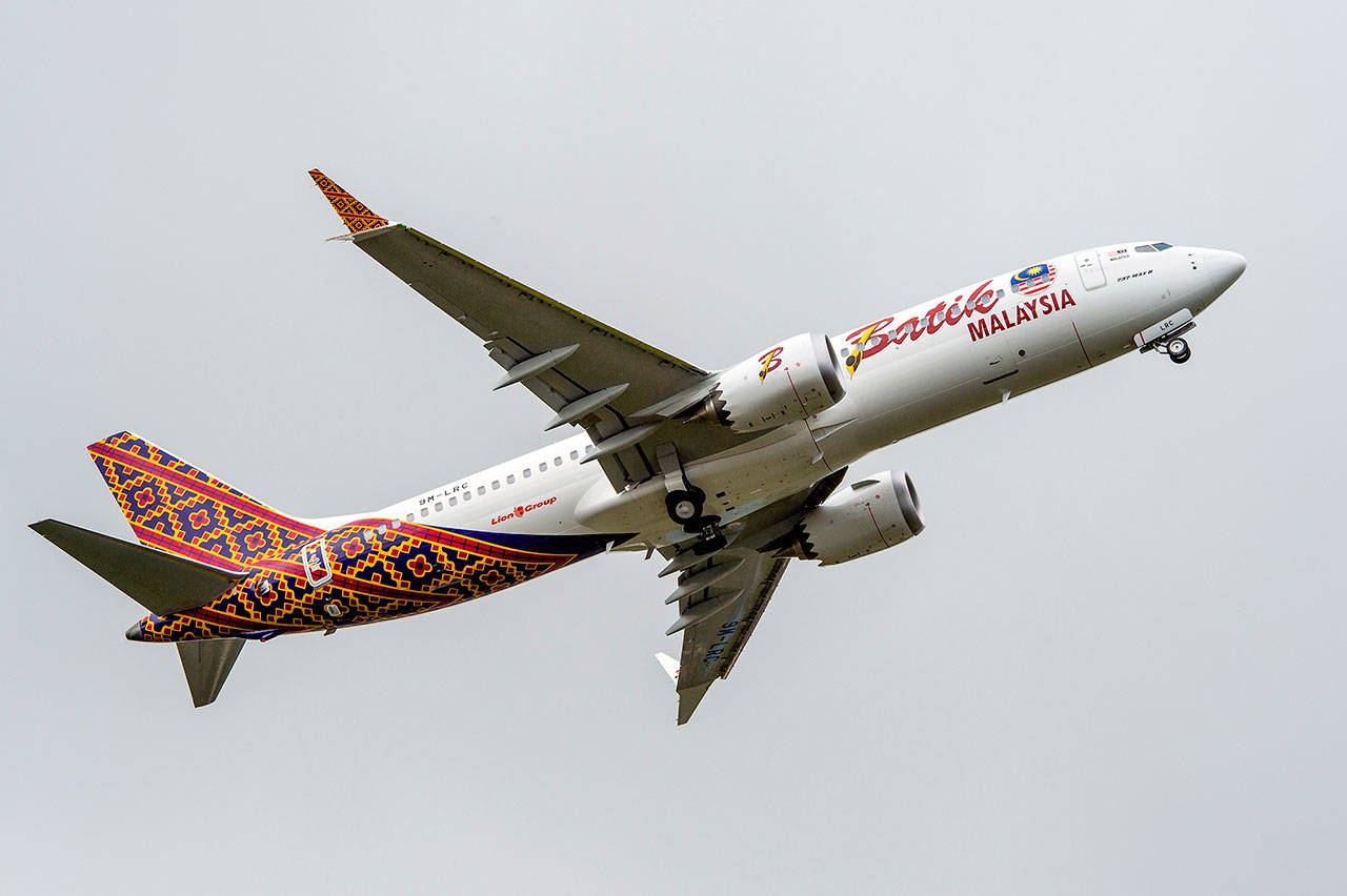 The first Boeing 737 Max delivered to Lion Air subsidiary Malindo Air, in 2017 (Boeing Co. file)