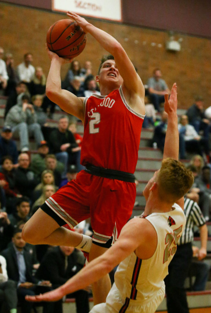 Stanwood defeated Mountlake Terrace 53-51 Friday night at Mountlake Terrace High School on January 10, 2020. (Kevin Clark / The Herald)
