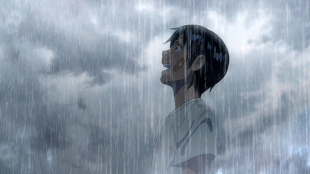 A teenage runaway wind up in a rain-soaked Tokyo in “Weathering With You.” (CoMix Wave)
