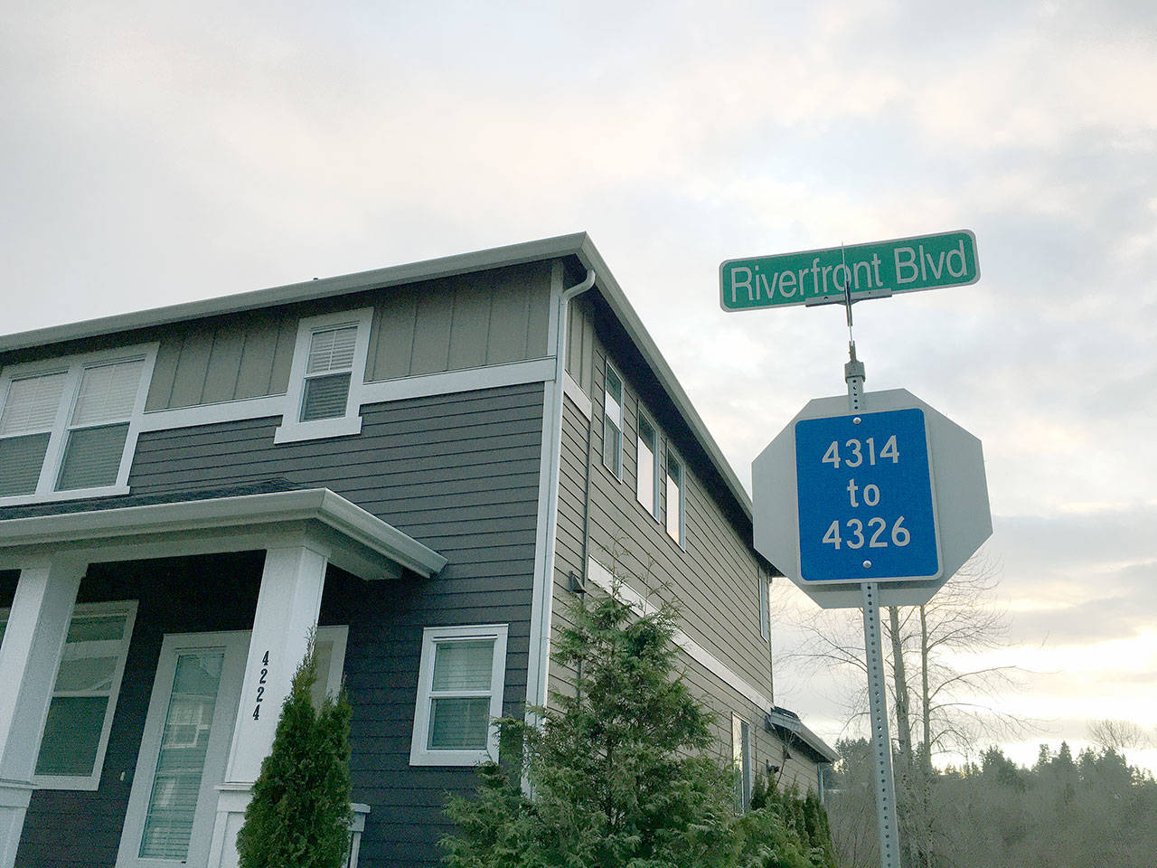 Riverfront Boulevard is a rare example of a road getting a name not in line with city requirements. It was named at the request of a developer. (Ben Watanabe / The Herald)