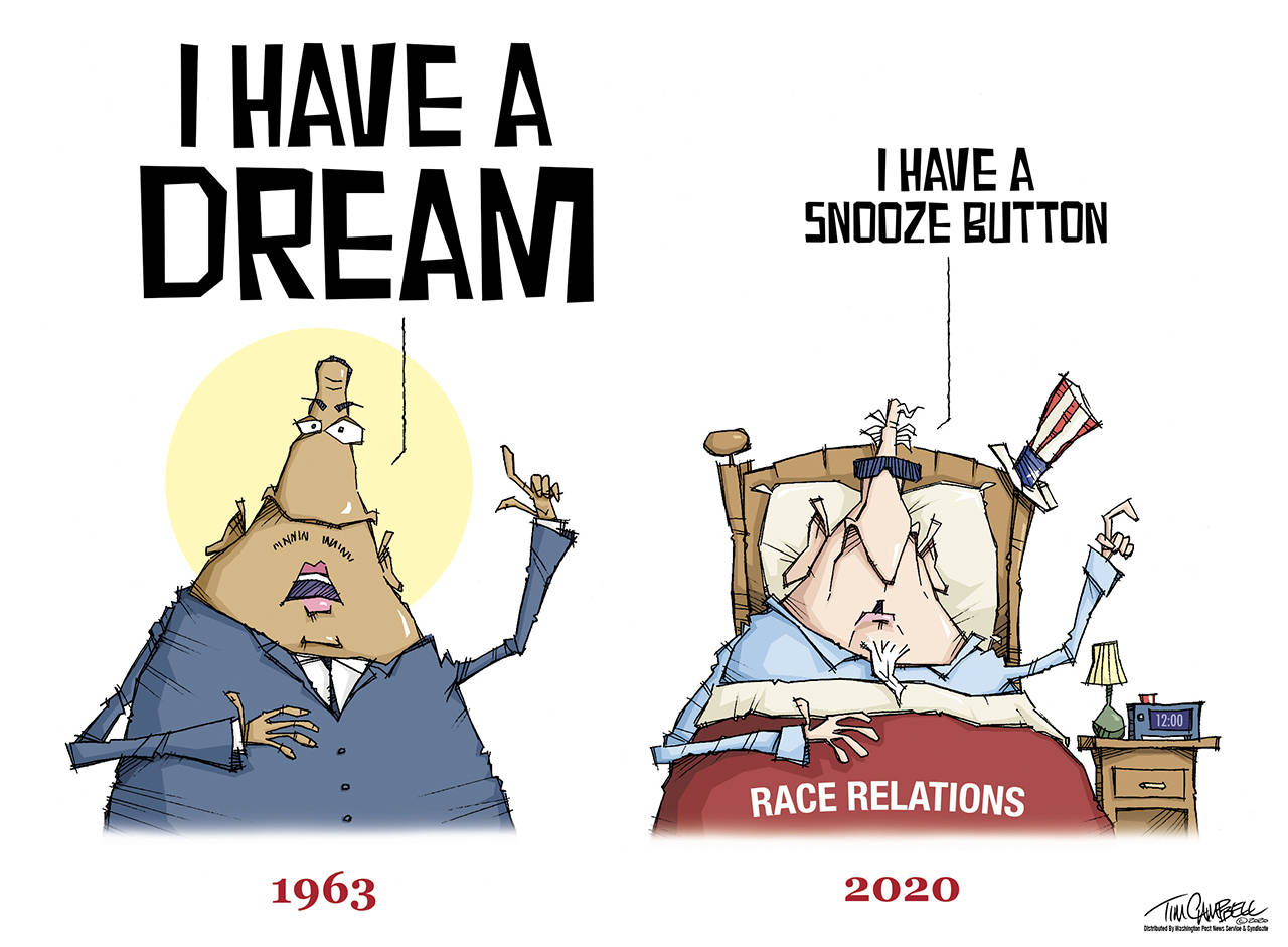 Editorial cartoons for Monday, Jan. 20, MLK Jr. Day