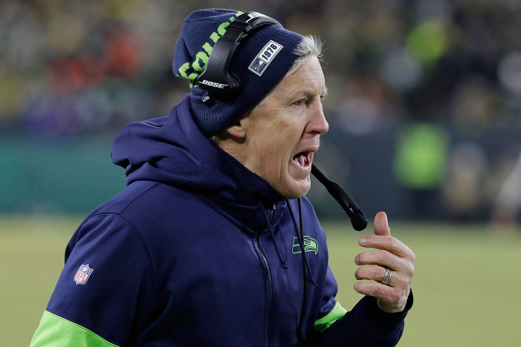 Seattle head coach Pete Carroll has a lifetime record of 133-90-1 in stints with Seattle, the New York Jets and the New England Patriots. (AP Photo/Darron Cummings)