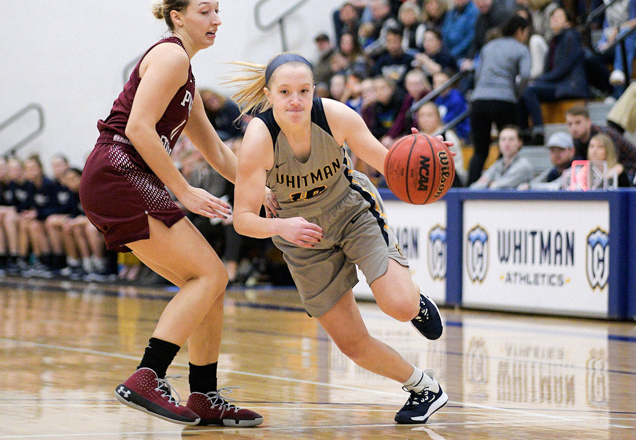 Mady Burdett, a graduate of Edmonds-Woodway High School, is one of the most prolific scorers in the history of Whitman women’s basketball. (Whitman College photo)