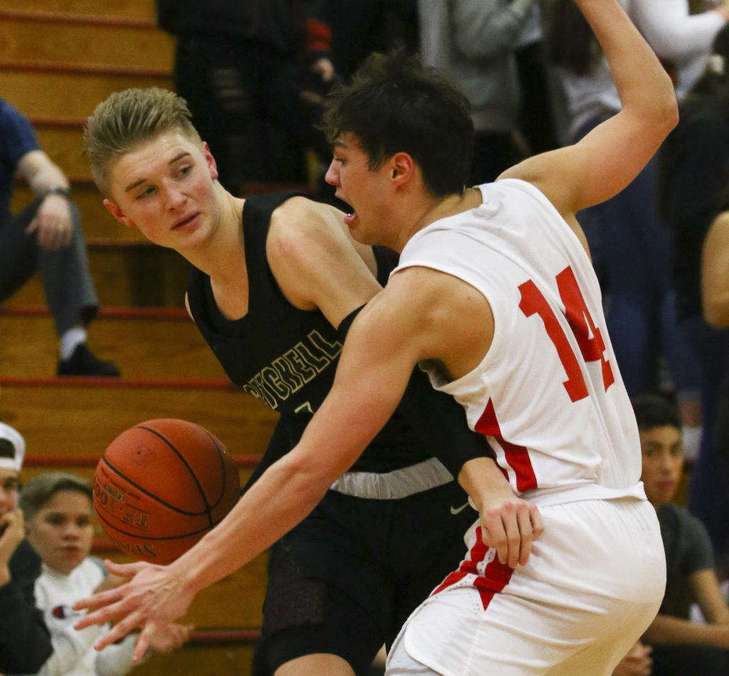 Marysville Pilchuck beat visiting Marysville Getchell, 61-57, on Friday evening at Marysville Pilchuck High School. (Kevin Clark / The Herald)
