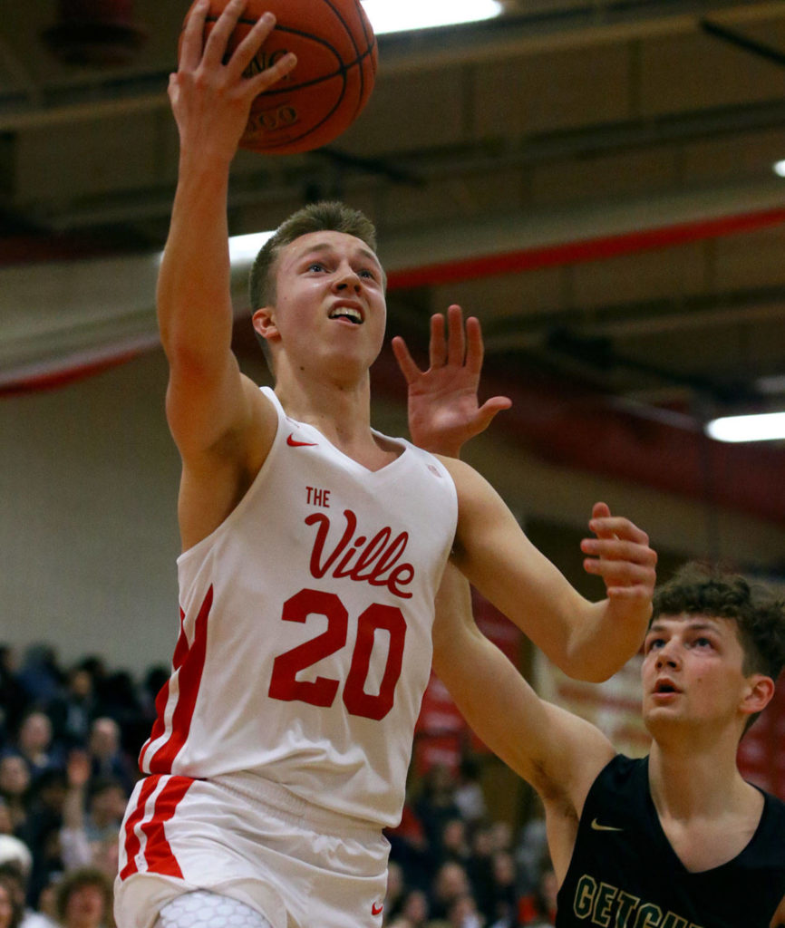 Marysville Pilchuck beat visiting Marysville Getchell, 61-57, on Friday evening at Marysville Pilchuck High School. (Kevin Clark / The Herald)
