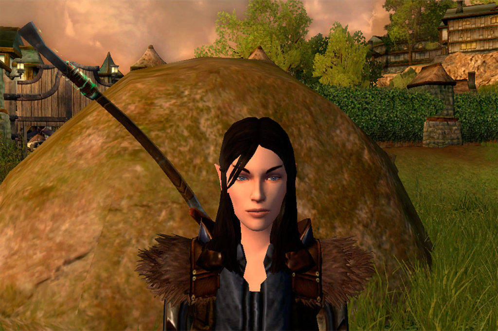 Susan Mausshardt plays as an Elf named Elsrethe in “Lord of the Rings Online,” a massively multiplayer online role-playing game. (Susan Mausshardt)
