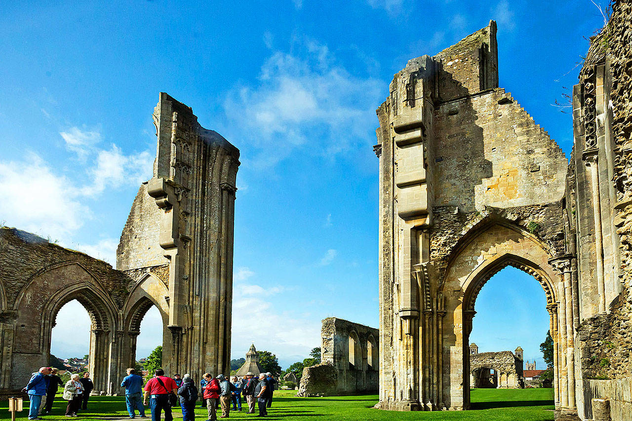 The evocative ruins of Glastonbury Abbey, in southwest England, mark one of the holiest spots in Great Britain. (Rick Steves’ Europe)