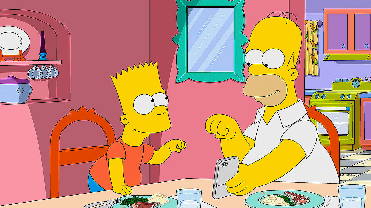 If the characters on “The Simpsons” aged in real time, Bart would now be the age his father Homer is on the show. (FOX)