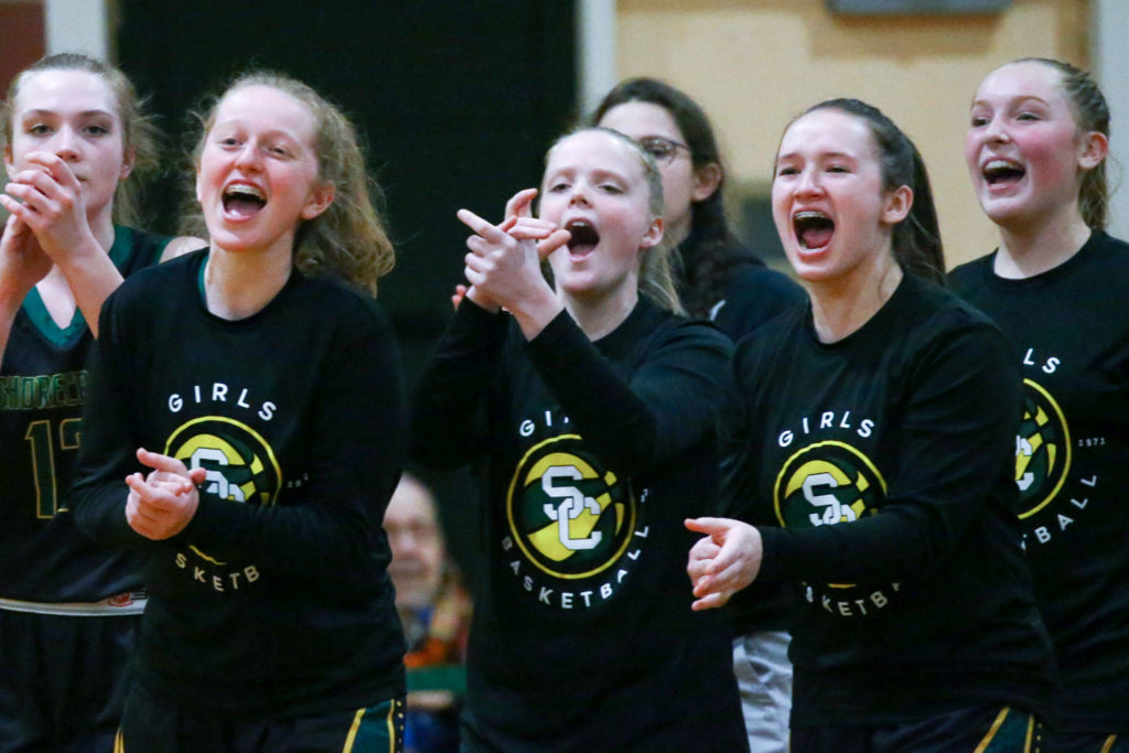 Shorecrest defeated Edmonds-Woodway 59-52 in overtime.Tuesday evening at Edmonds-Woodway Hiigh School in Edmonds on February 4, 2020. (Kevin Clark / The Herald)
