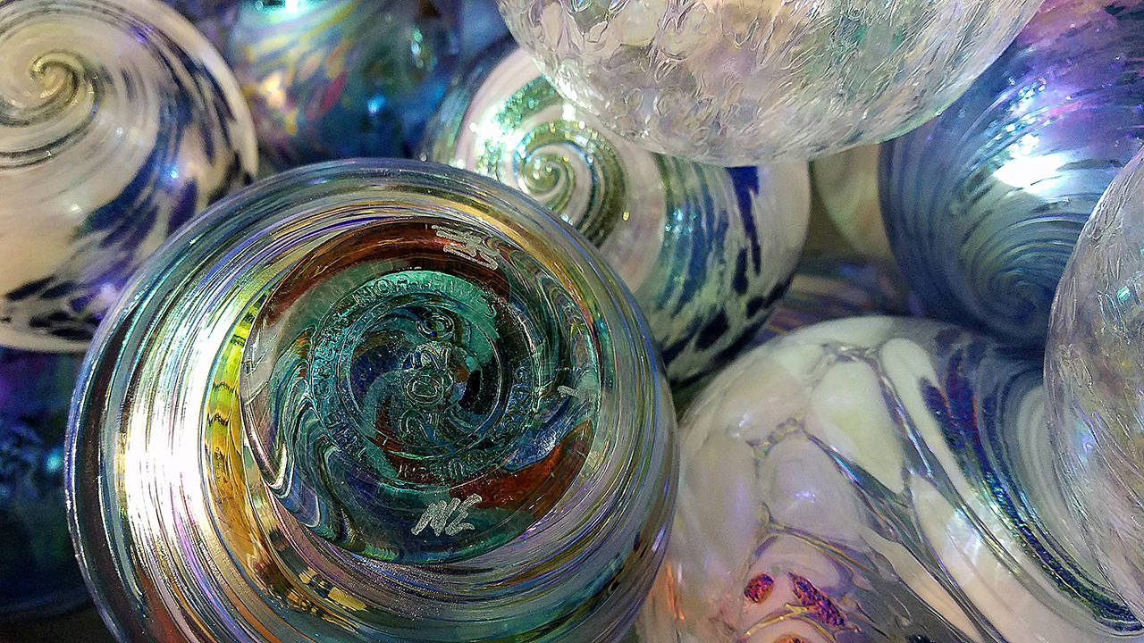 The 11th Annual Great Northwest Glass Quest is scheduled Feb. 14-23 in the Stanwood area. Questers who find clue balls are rewarded with hand-blown glass floats by Mark and Marcus Ellinger. (Glass Quest Studio)