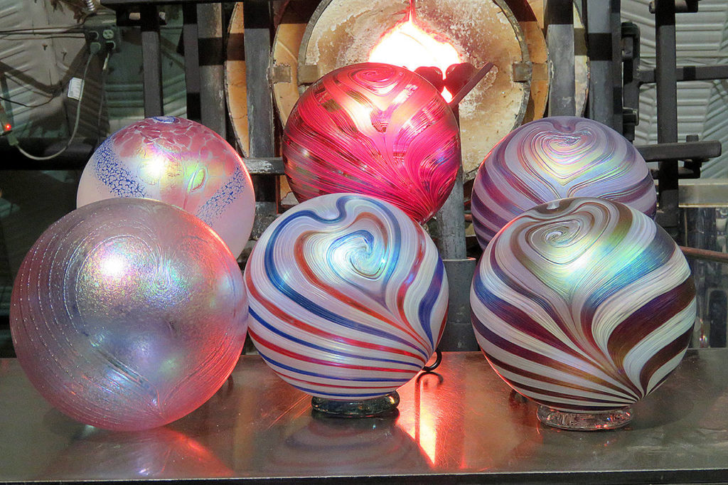Special glass floats have been created to celebrate this year’s opening of Glass Quest on Valentine’s Day. (Glass Quest Studio)
