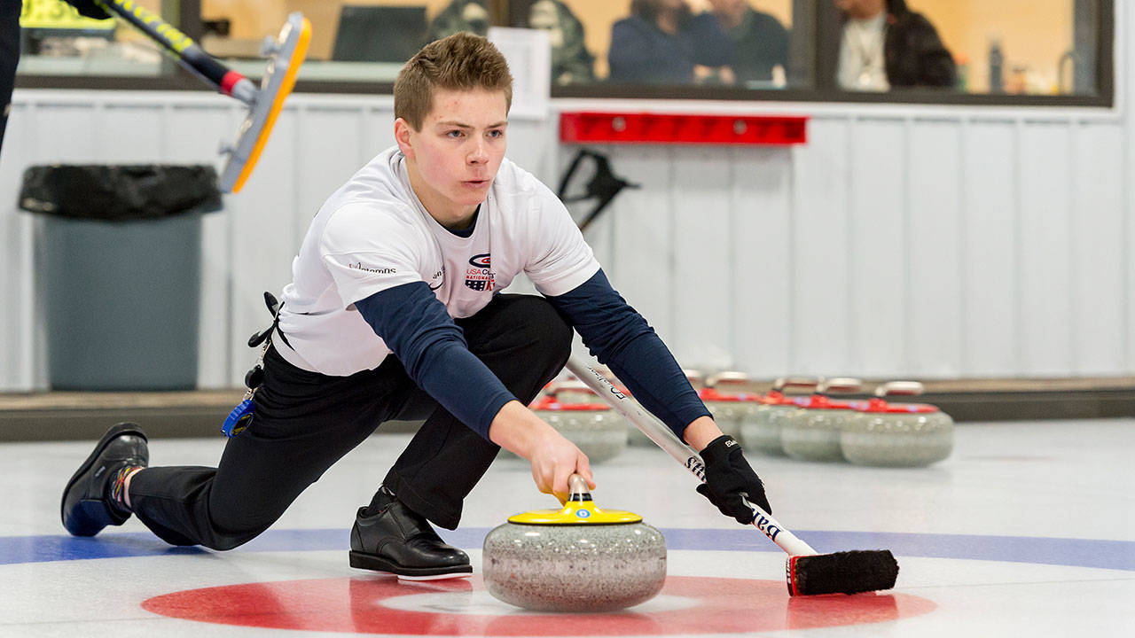 Lake Stevens’ Luc Violette is the skip for the United States curling team that is competing at the junior world championships this week in Krasnoyarsk, Russia. (USA Curling photo)