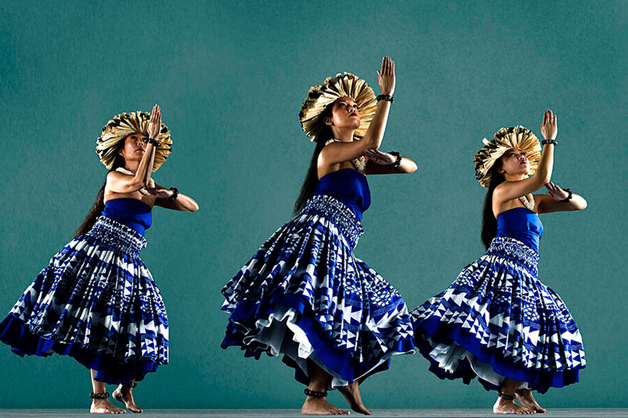 Halau o Keikiali’i will perform ancient and modern hula Feb. 22 at the Northshore Performing Arts Center in Bothell. (Halau o Keikiali’i)