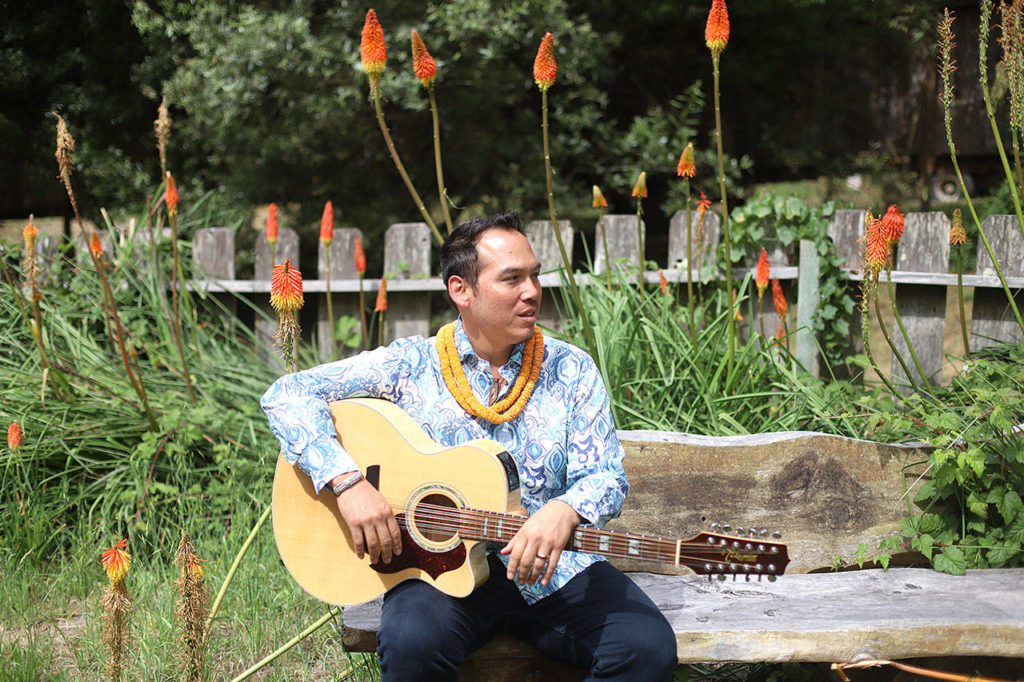 Kawika Alfiche, a kumu hula (master teacher), founded the troupe in 1994. He composes and choreographs Halau o Keikiali’i’s music and dances. (Mit Maurille)
