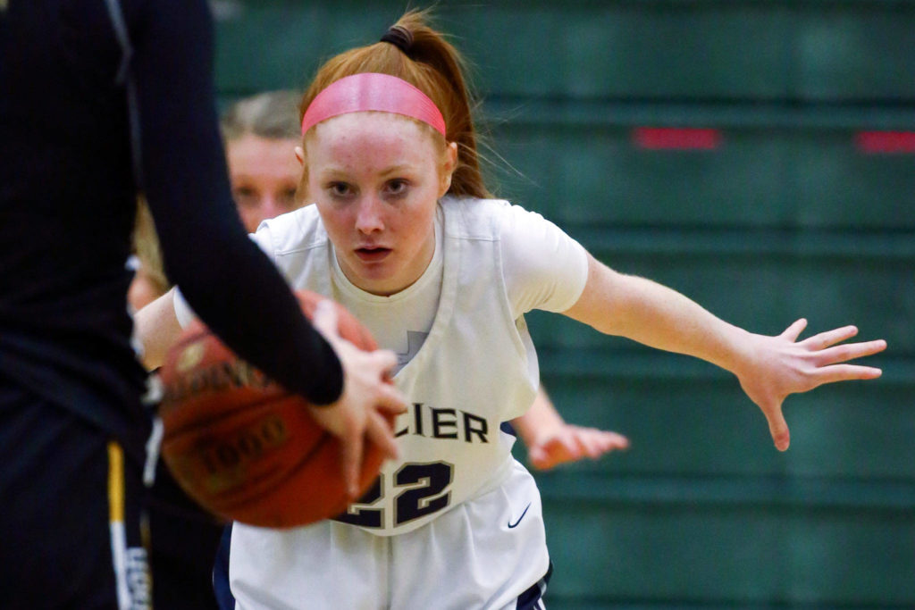 Glacier Peak defeated Inglemoor, 63-45, in a Wes-King Bi-District Tournament game Tuesday evening at Jackson High School in Mill Creek. (Kevin Clark / The Herald)
