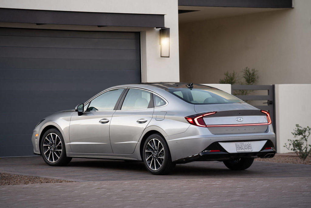 There are four trim levels of the 2020 Hyundai Sonata, and two four-cylinder engine choices, including a turbo. (Manufacturer photo)
