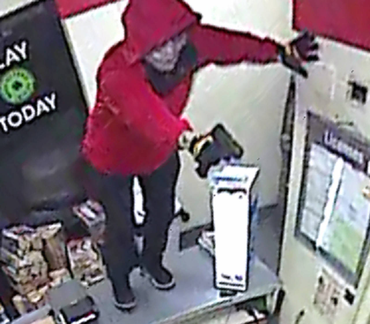 This new photo shows the suspect in a shooting Feb. 21 at an Edmonds 7-Eleven.                                 Edmonds Police Department