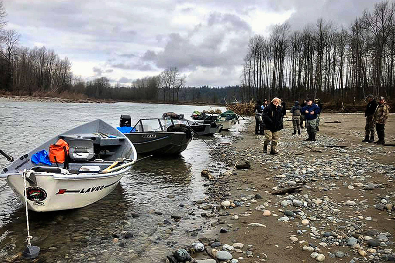 Members of the Sky River Anglers cleaned up the Skykomish River banks between Sultan and Monroe March 1. (Photos by Matthew Kennedy)