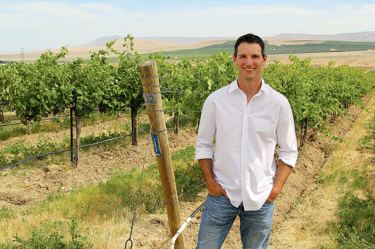 David Rosenthal, head white winemaker for Chateau Ste. Michelle, stands in Cold Creek Vineyard, a historical site for Riesling that’s not far from the Vernita Bridge in Washington’s Columbia Valley. (Photo courtesy of Ste. Michelle Wine Estates)