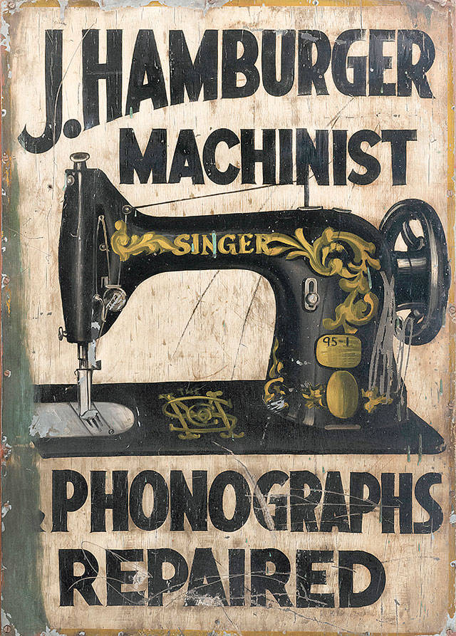 A decorator or collector could hang this vintage sign in a living room or kitchen. Unusual advertising pieces are considered folk art or interesting and decorative although in the 1950s ads were only used in kitchens, playrooms or lavatories. Today they are featured as art, which is why this sign sold for more than $1,000. (Cowles Syndicate Inc.)