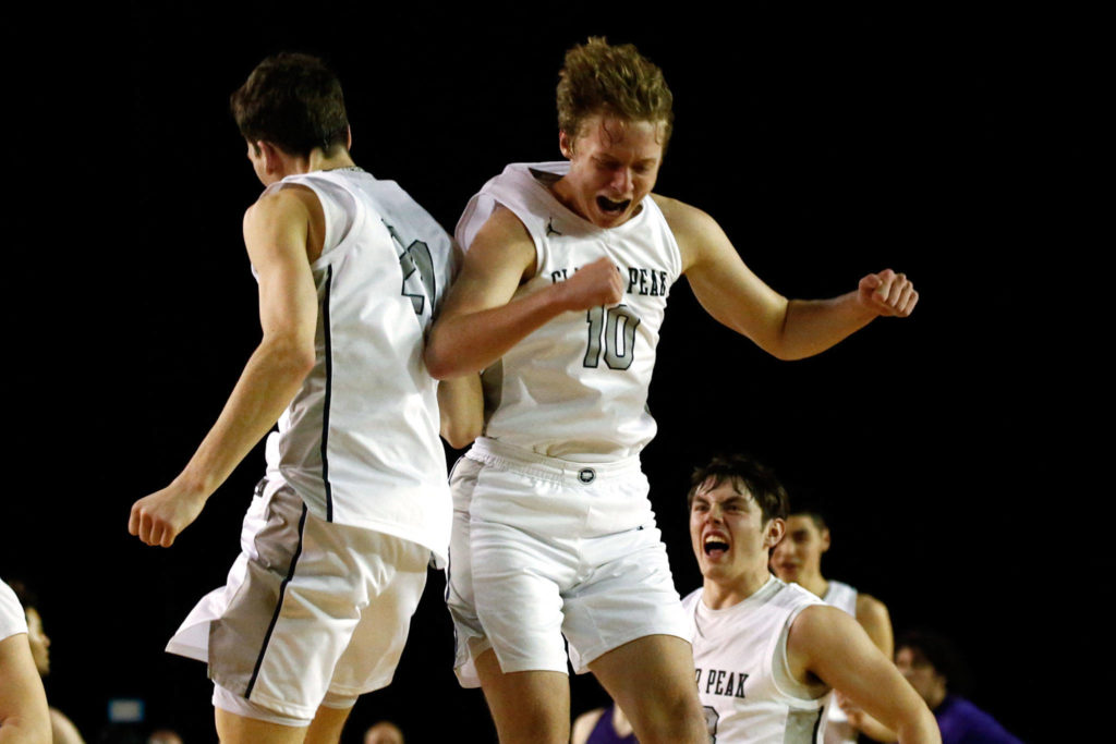 Glacier Peak defeated Sumner, 57-52, to advance to the semifinalsThursday evening at the Tacoma Dome on March 5, 2020. (Kevin Clark / The Herald)
