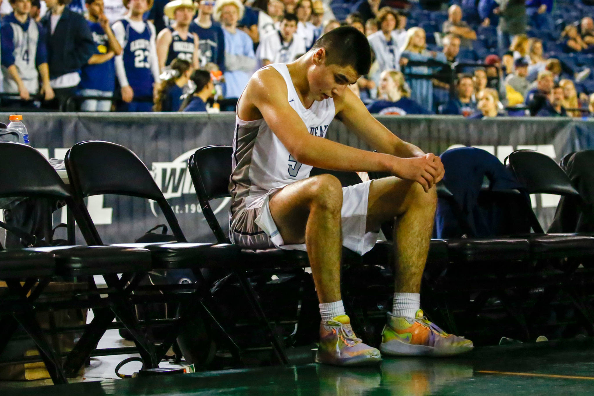 Glacier Peak lost to Mount Si, 62-49, in the 4A semifinals Friday evening at the Tacoma Dome on March 6, 2020. (Kevin Clark / The Herald)