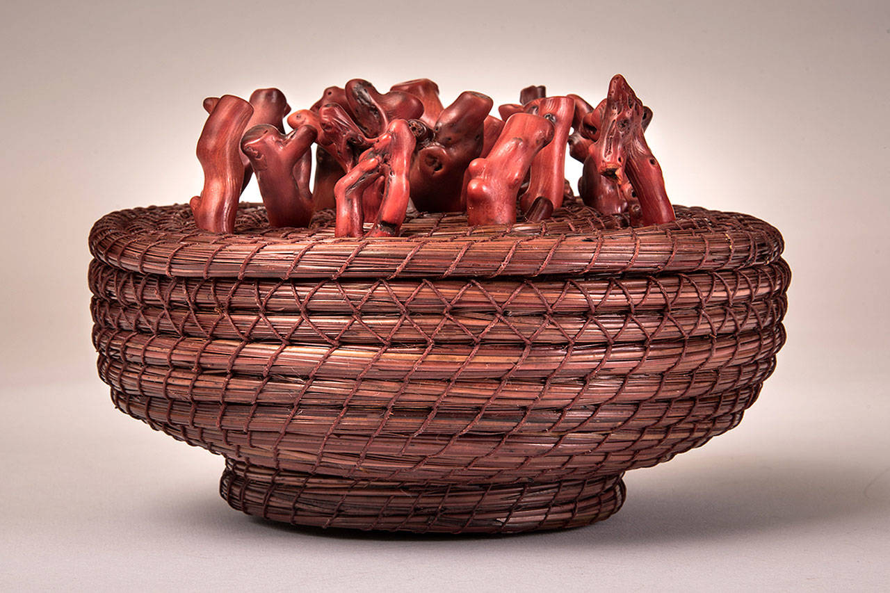 Barbara Osborne’s ceramic piece, “Iron Altered Form,” is included in the “Currents 2020” exhibit at Schack Art Center. (Paul deRoos)